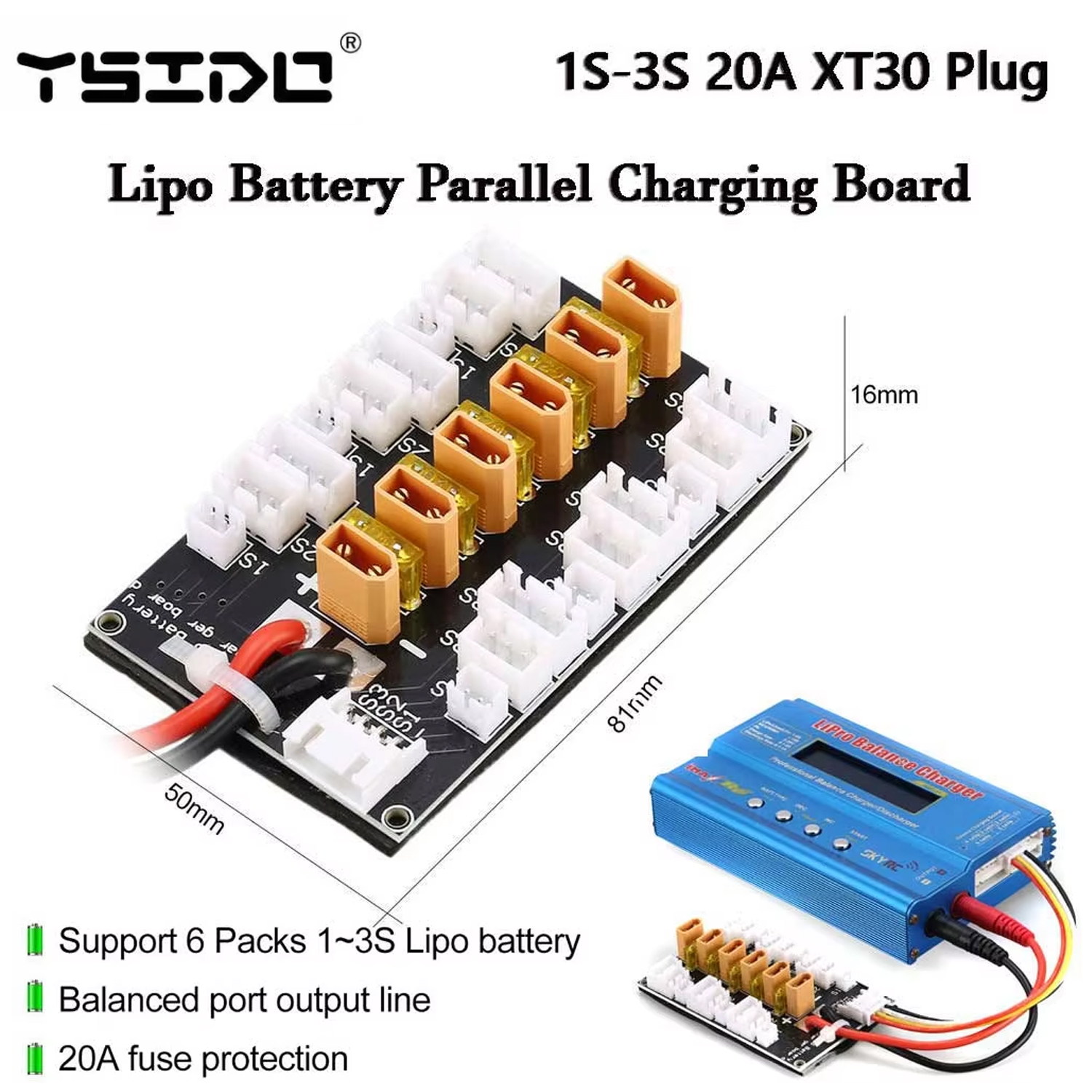 YSIDO Lipo Battery Parallel Ch - Drone Battery Parallel Board incelemesi ve fiyatı