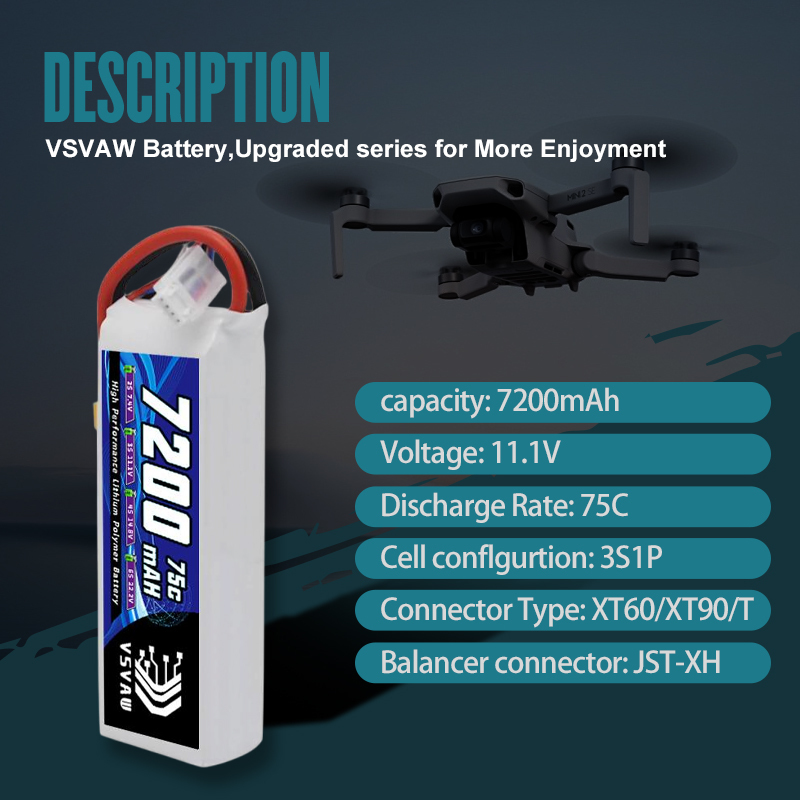 VSVAW 3S Lipo Battery 11.1V 72 - Drone Battery 3S incelemesi ve fiyatı