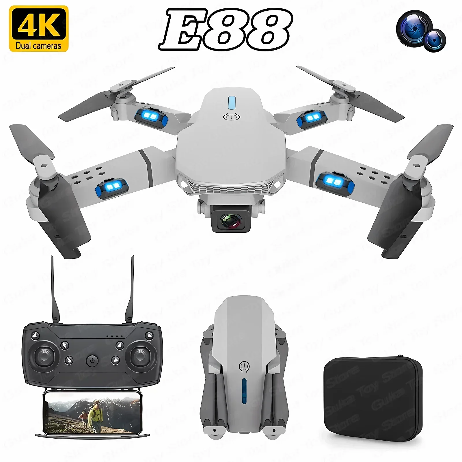 E88 Pro WIFI FPV Drone Wide An - Drone Battery Box incelemesi ve fiyatı