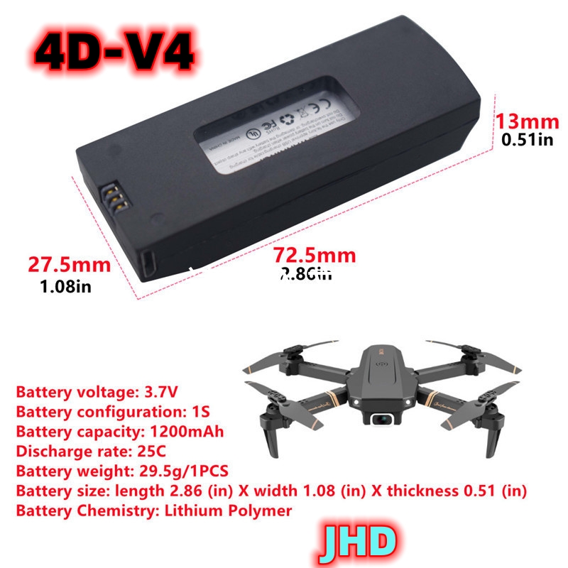 JHD Bateria 4DRC V4 Battery 3. - Drone Battery Li-Ion incelemesi ve fiyatı
