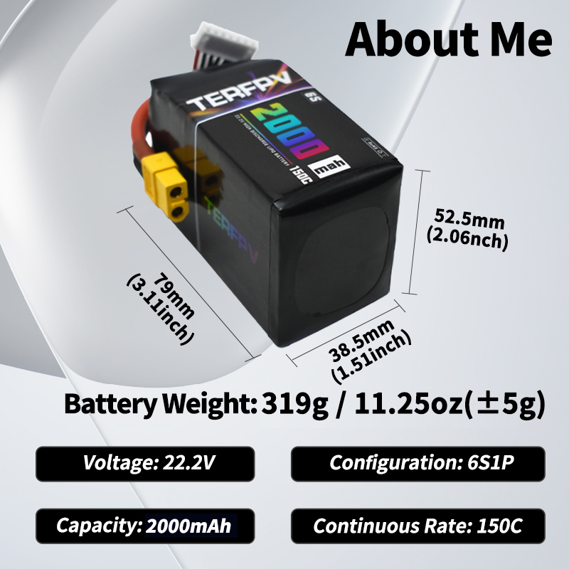 TERFPV 6S 22.2V 2000mAh 150C/3 - Drone Battery 6S incelemesi ve fiyatı