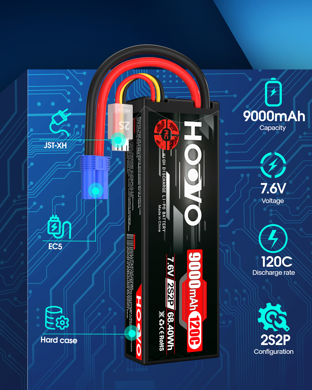 HOOVO 2S 9000mAh RC Battery 7. - Drone Battery High Voltage incelemesi ve fiyatı